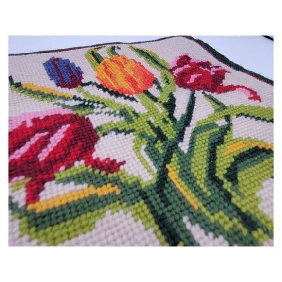 Vintage Tuplip Needlepoint  - Picture 2 of 4